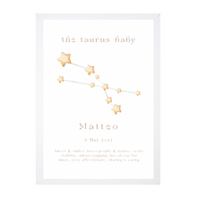 Load image into Gallery viewer, Personalised The Taurus Baby Constellation