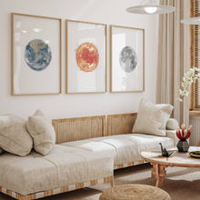 Load image into Gallery viewer, Earth Sun & Moon Set of 3