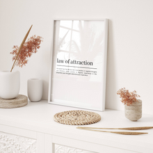 Load image into Gallery viewer, Law of Attraction Definition (White)