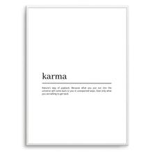 Load image into Gallery viewer, Karma Definition (White)