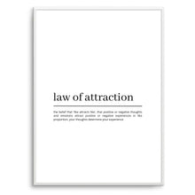 Load image into Gallery viewer, Law of Attraction Definition (White)