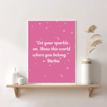 Load image into Gallery viewer, Get Your Sparkle On Barbie | Framed Print