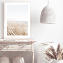 Load image into Gallery viewer, Coastal Pampas Beach | Framed Print