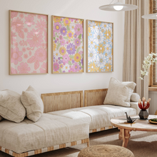 Load image into Gallery viewer, Retro Flowers Set of 3 | Gallery Wall