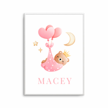 Load image into Gallery viewer, Personalised Baby Sleeping Teddy Pink