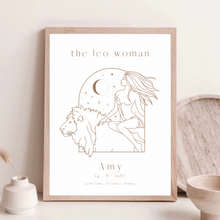 Load image into Gallery viewer, Personalised 'The Leo Woman' Zodiac