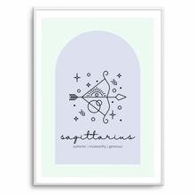 Load image into Gallery viewer, Sagittarius Zodiac Blue Arch