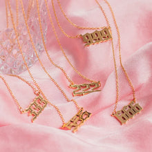 Load image into Gallery viewer, Angel Number Necklaces (Old English Font)