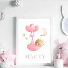 Load image into Gallery viewer, Personalised Baby Sleeping Teddy Pink