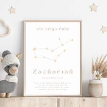Load image into Gallery viewer, Personalised The Virgo Baby Constellation