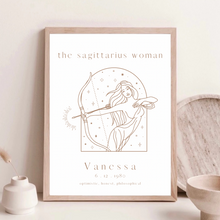 Load image into Gallery viewer, Personalised 'The Sagittarius Woman' Zodiac