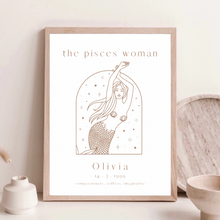 Load image into Gallery viewer, Personalised 'The Pisces Woman' Zodiac