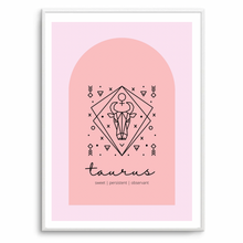 Load image into Gallery viewer, Taurus Zodiac Pink Arch