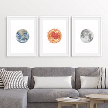 Load image into Gallery viewer, Earth Sun & Moon Set of 3