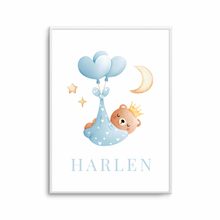 Load image into Gallery viewer, Personalised Baby Sleeping Teddy Blue