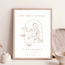 Load image into Gallery viewer, Personalised 'The Libra Woman' Zodiac