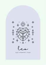 Load image into Gallery viewer, Leo Zodiac Blue Arch