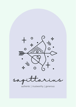 Load image into Gallery viewer, Sagittarius Zodiac Blue Arch