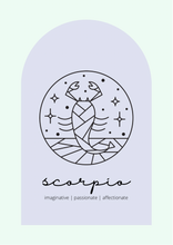 Load image into Gallery viewer, Scorpio Zodiac Blue Arch