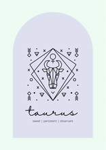 Load image into Gallery viewer, Taurus Zodiac Blue Arch