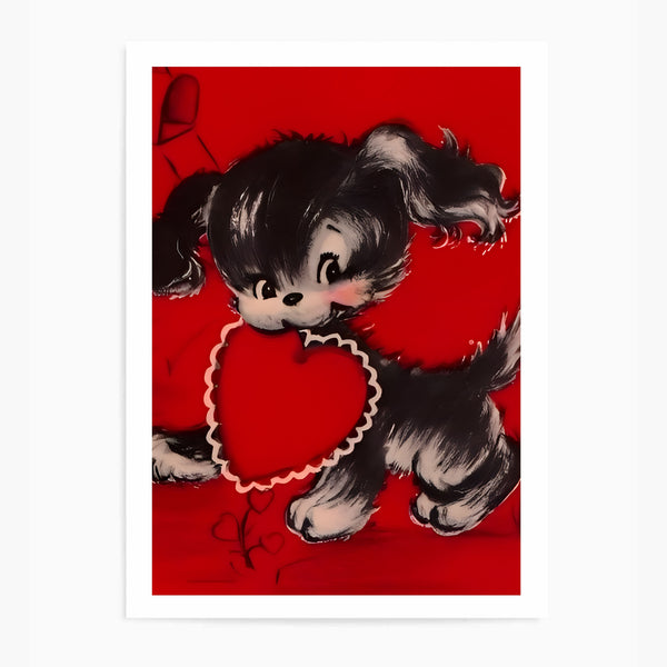 Love Heart Puppy Dog | Wall Art Print