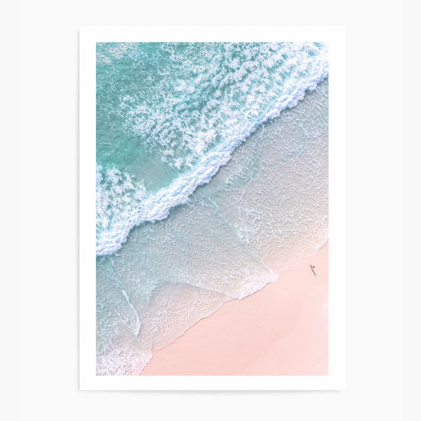 Pink Crashing Waves Aerial | Art Print