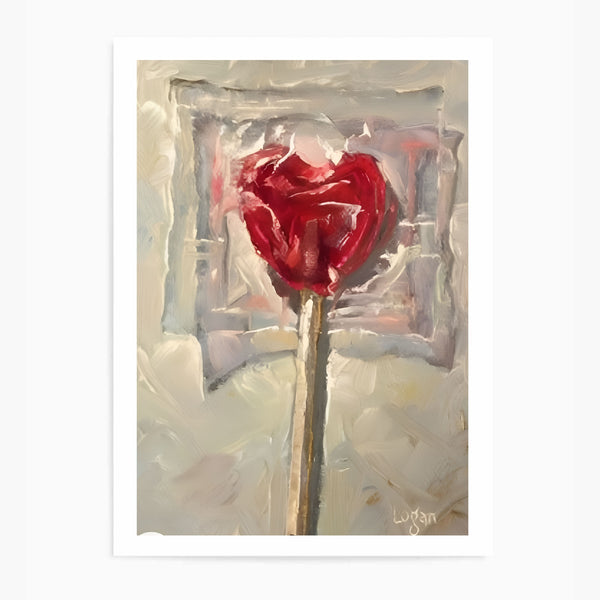 Love Heart Lollipop | Wall Art Print in