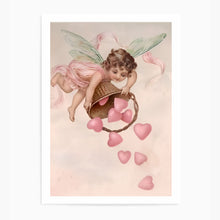 Load image into Gallery viewer, Coquette Cherub Pink Hearts | Wall Art Print
