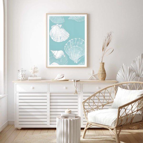 Seashells Blue | Wall Art