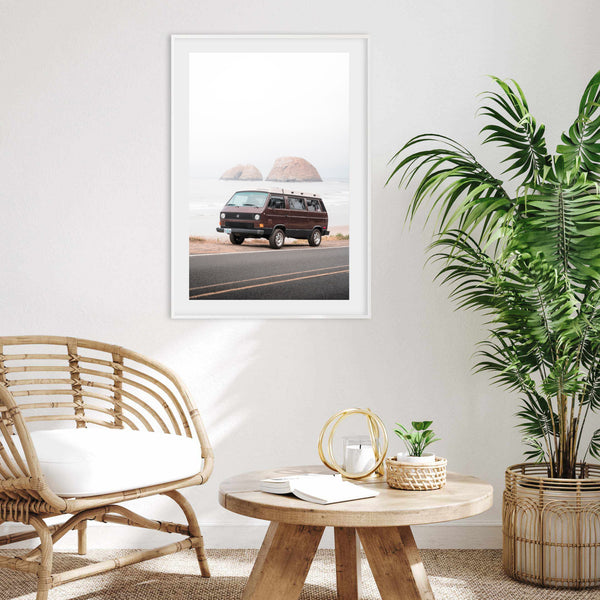 Beach Kombi Van Brown | Art Print