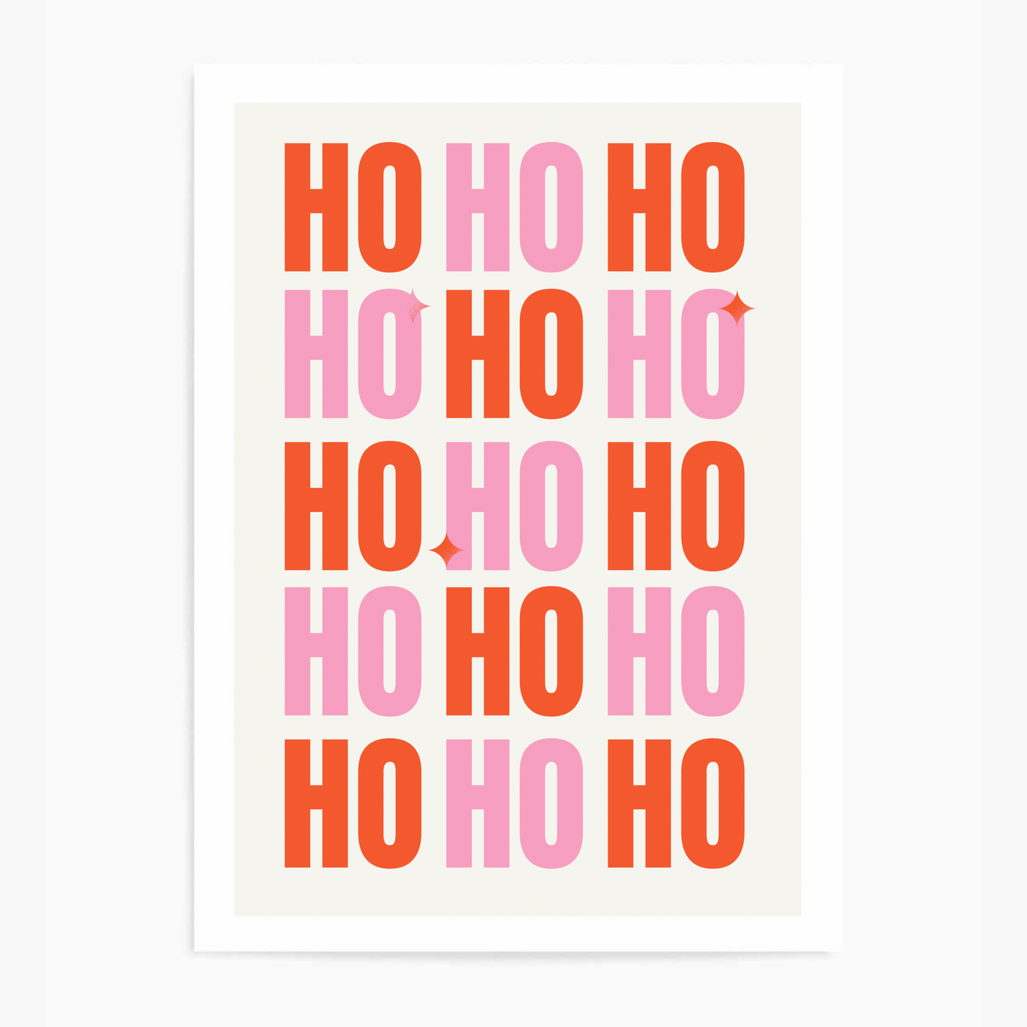 Ho Ho Ho Pink & Orange | Art Print