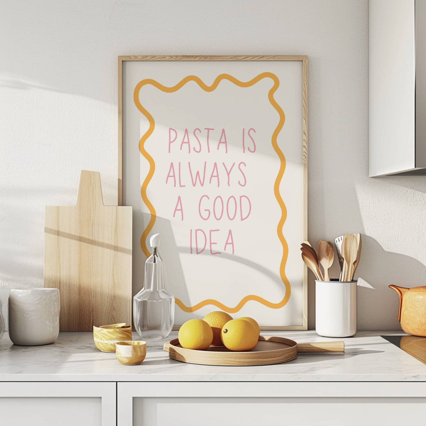 Pasta Is Always A Good Idea Wavy Yellow | Art Print