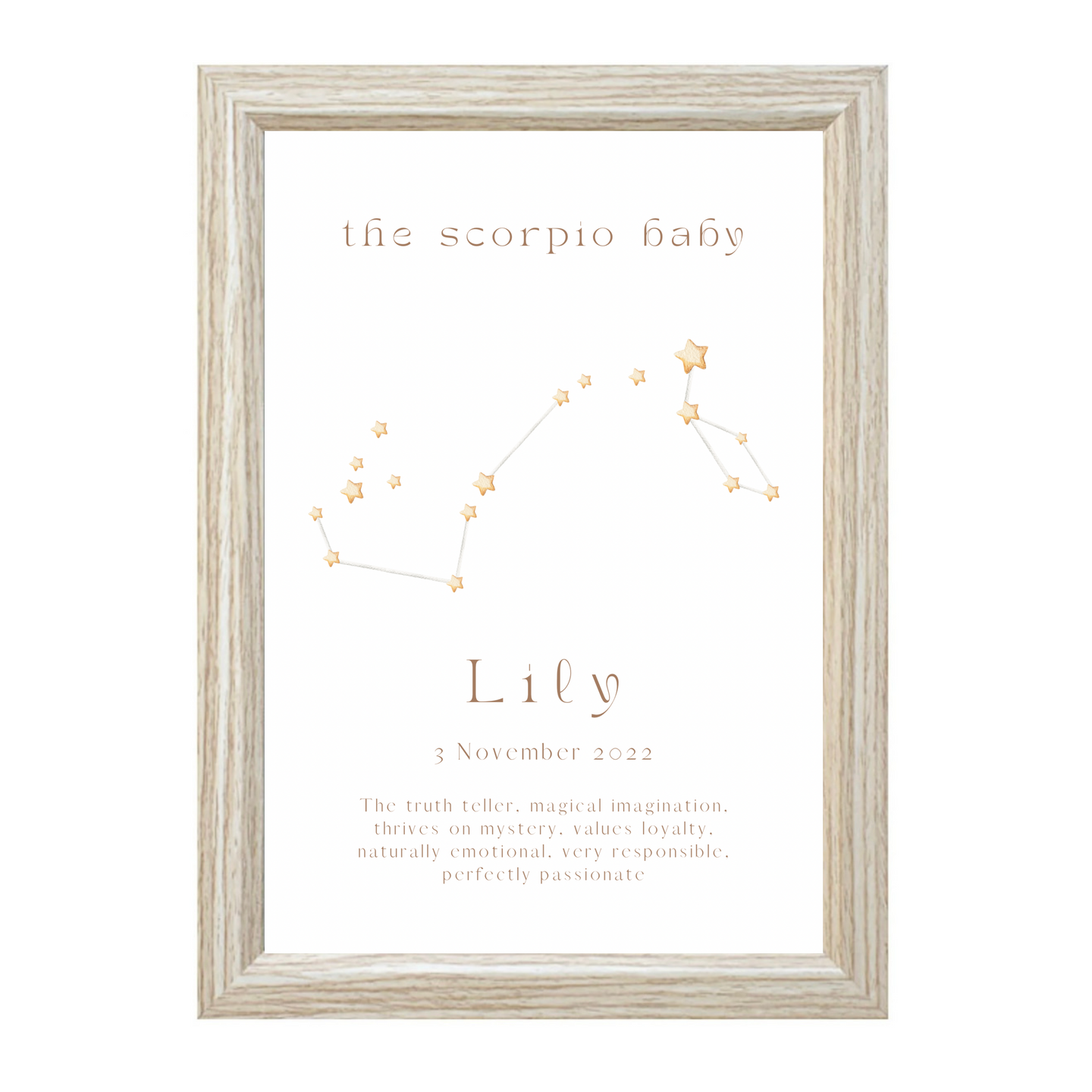 Personalised The Scorpio Baby Constellation