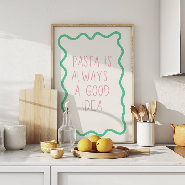 Pasta Is Always A Good Idea Wavy Green | Art Print