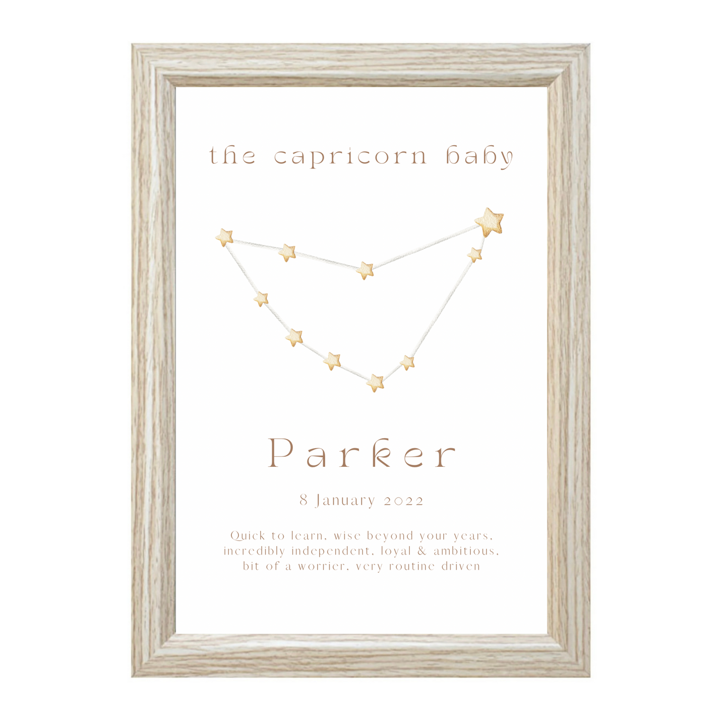 Personalised The Capricorn Baby Constellation