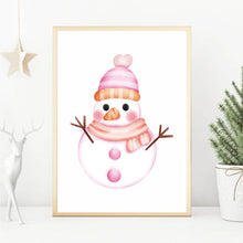 Load image into Gallery viewer, Snowman Pink | Art Print
