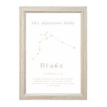 Load image into Gallery viewer, Personalised The Aquarius Baby Constellation
