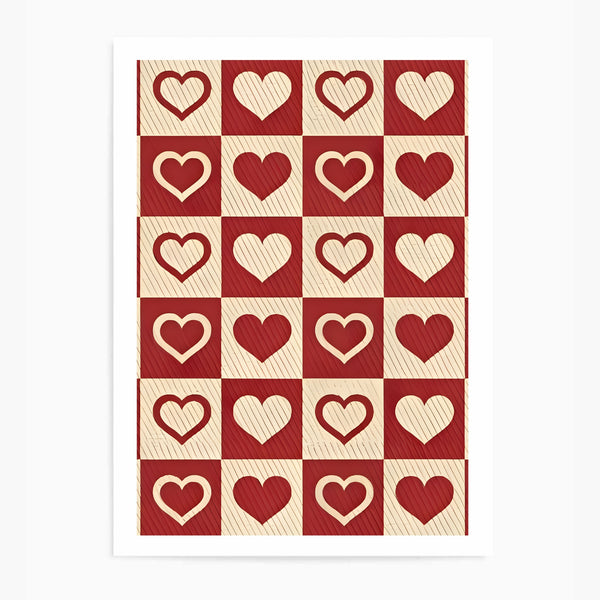 Checkered Hearts | Wall Art Print