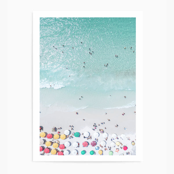 Beach & Umbrellas Aerial View | Art Print