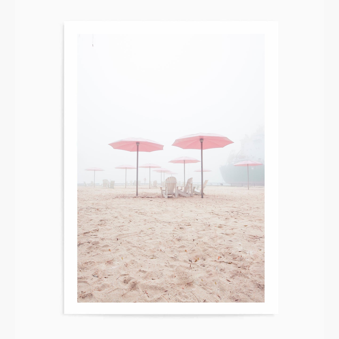 Pink Beach Umbrellas | Art Print