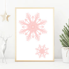 Load image into Gallery viewer, Snowflakes Pink  | Art Print
