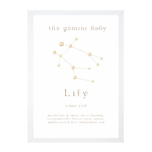 Personalised The Gemini Baby Constellation
