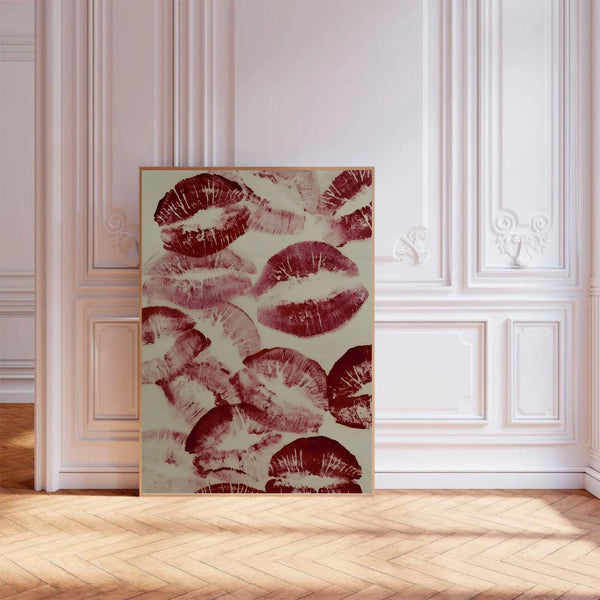 Red Moody Lipstick Stains | Wall Art Print