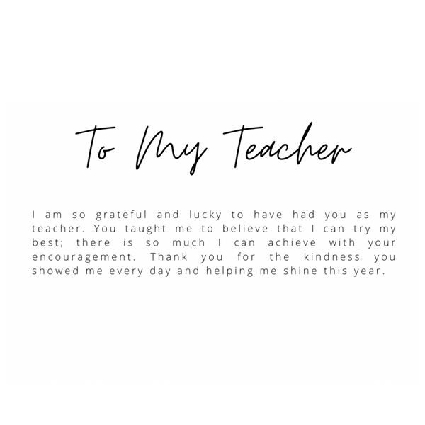 To My Teacher