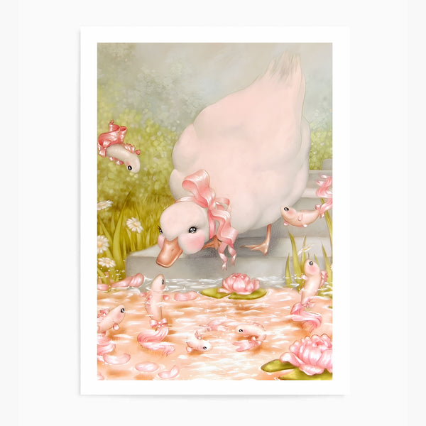 Coquette White Duck | Wall Art Print