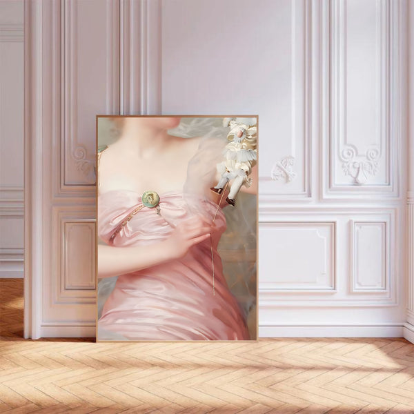 Victorian Vintage Pink Dress IV | Wall Art Print