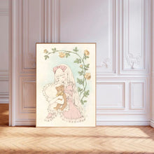 Load image into Gallery viewer, Vintage Girl &amp; Teddy Bear | Wall Art Print

