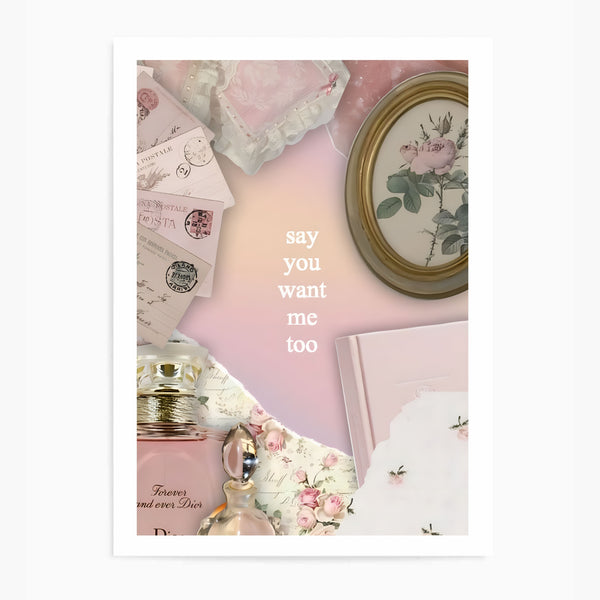 Say What You Want Me To Coquette Pink Collage | Wall Art Print