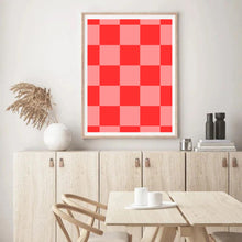 Load image into Gallery viewer, Checkered Red &amp; Pink | Wall Art
