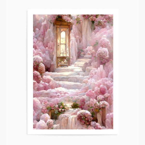 Coquette Pink Flower Garden | Wall Art Print